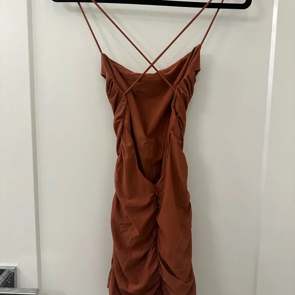 Superdown Sonora Cross Back Dress in Mocha - Picture 2 of 4